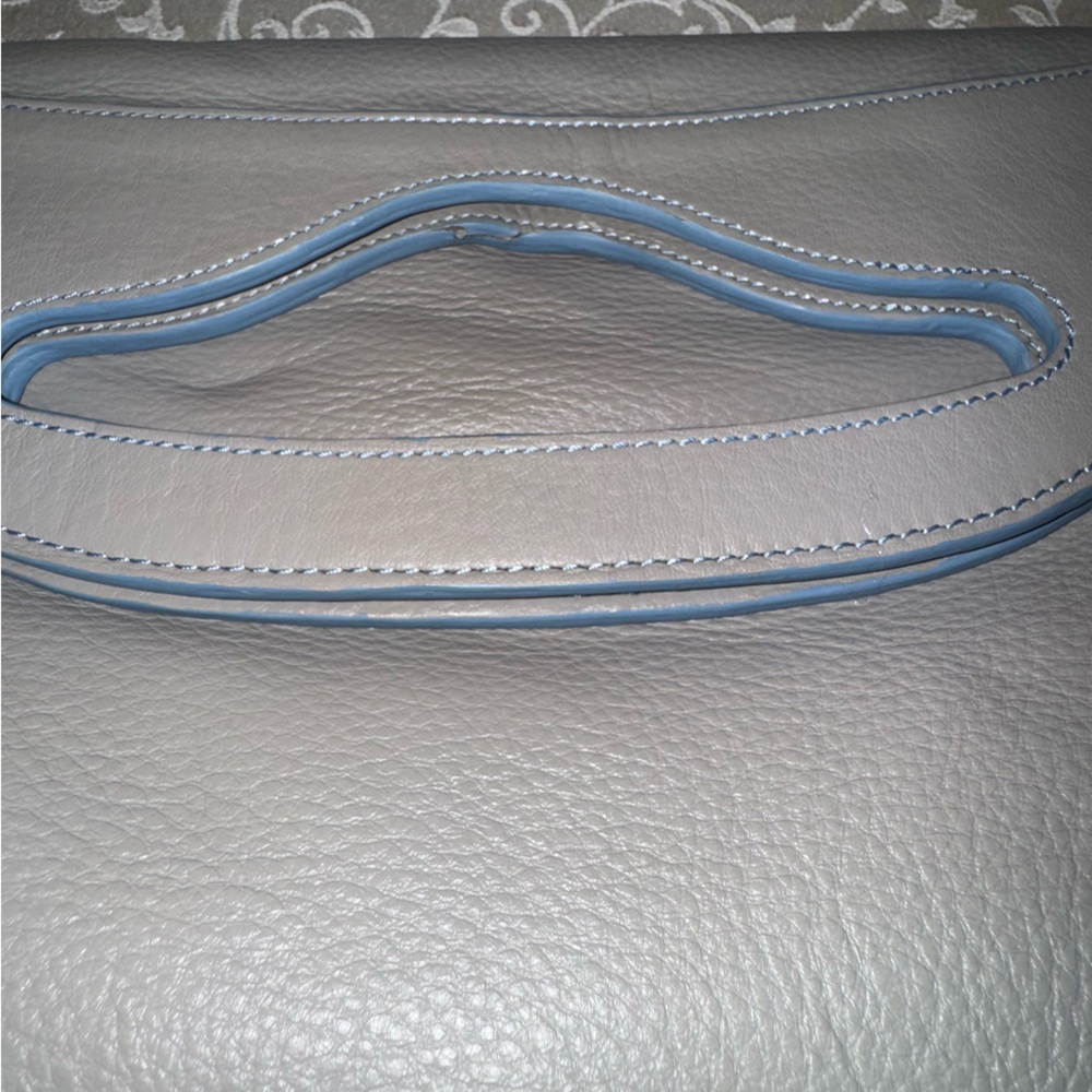 Barr & Barr Gray Leather Fold Over Bag - Picture 3 of 16